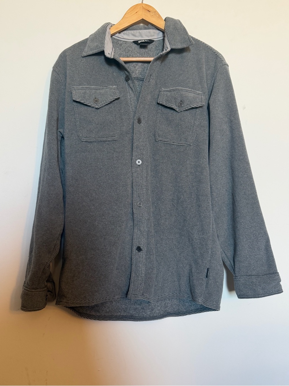 Eddie Bauer Gray Lightweight Button-Up Shirt Jacket